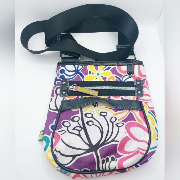 ⭐️5/$25 Lily Bloom Crossbody‎ Bag Purse MULTI-COLOR FLOWER PRINT - Picture 1 of 12